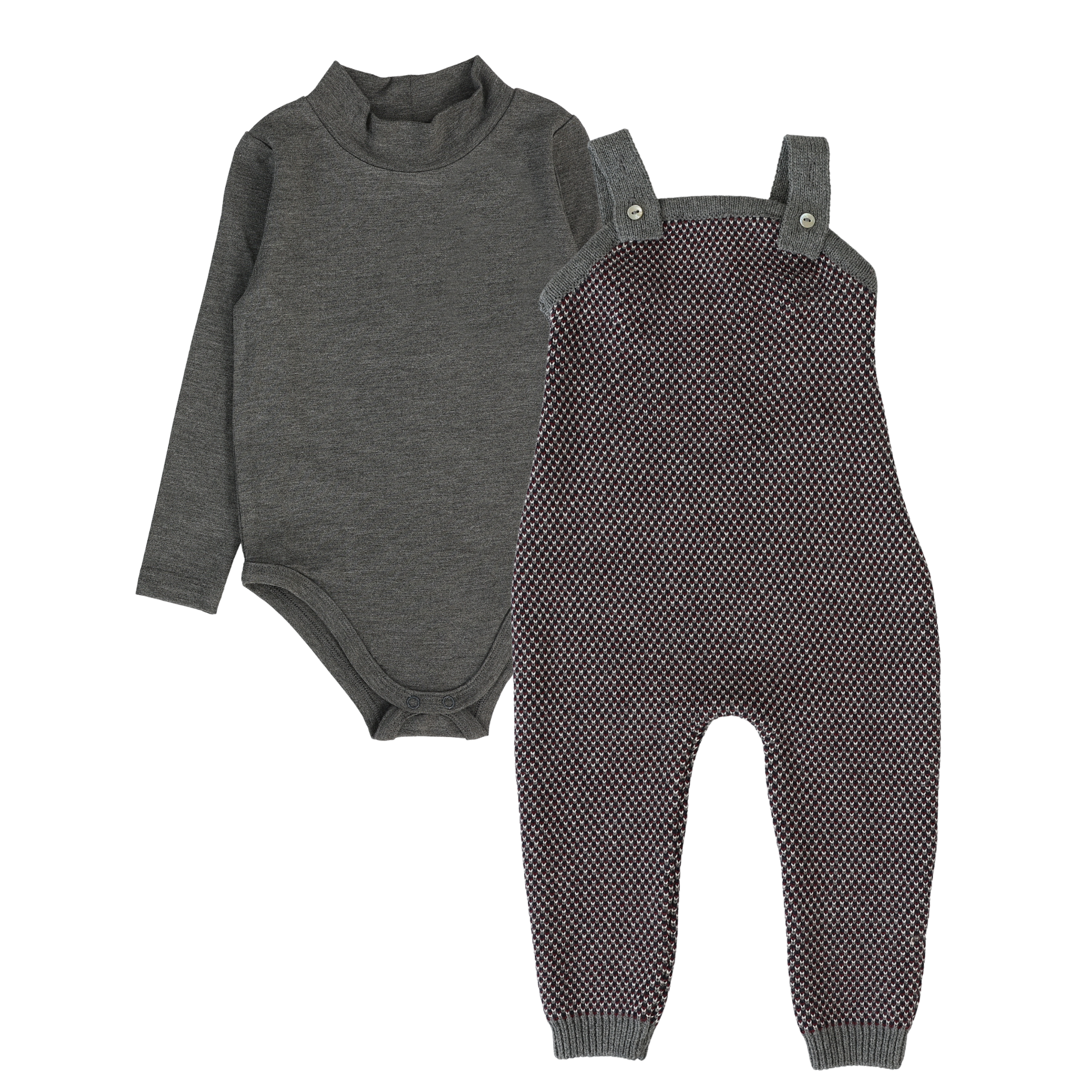 Multi Knit Overalls Set