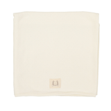 Pointelle Emblem Blanket - Cream
