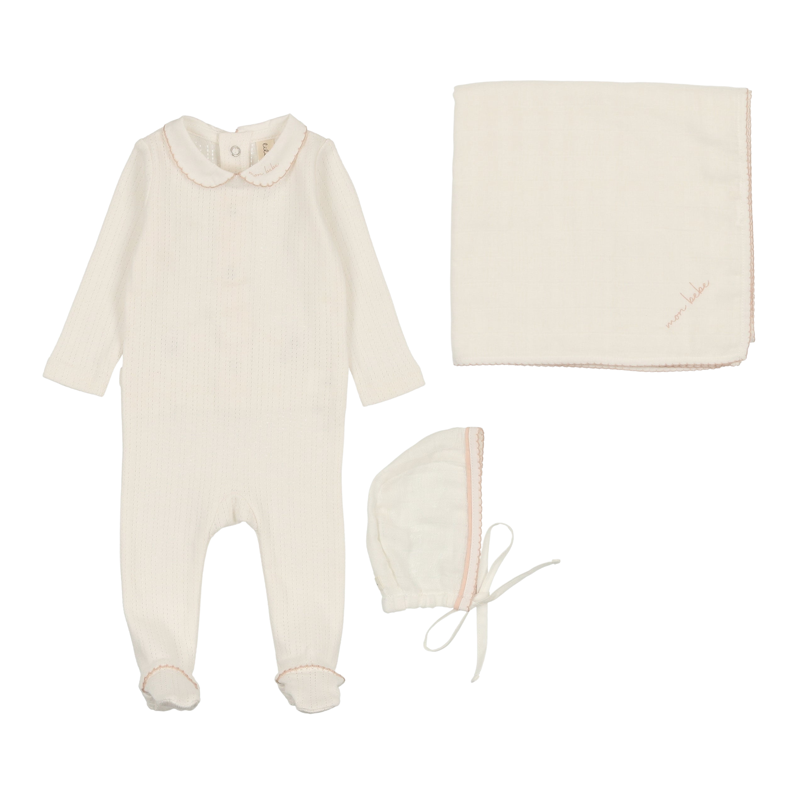 Edged Collar Layette Set