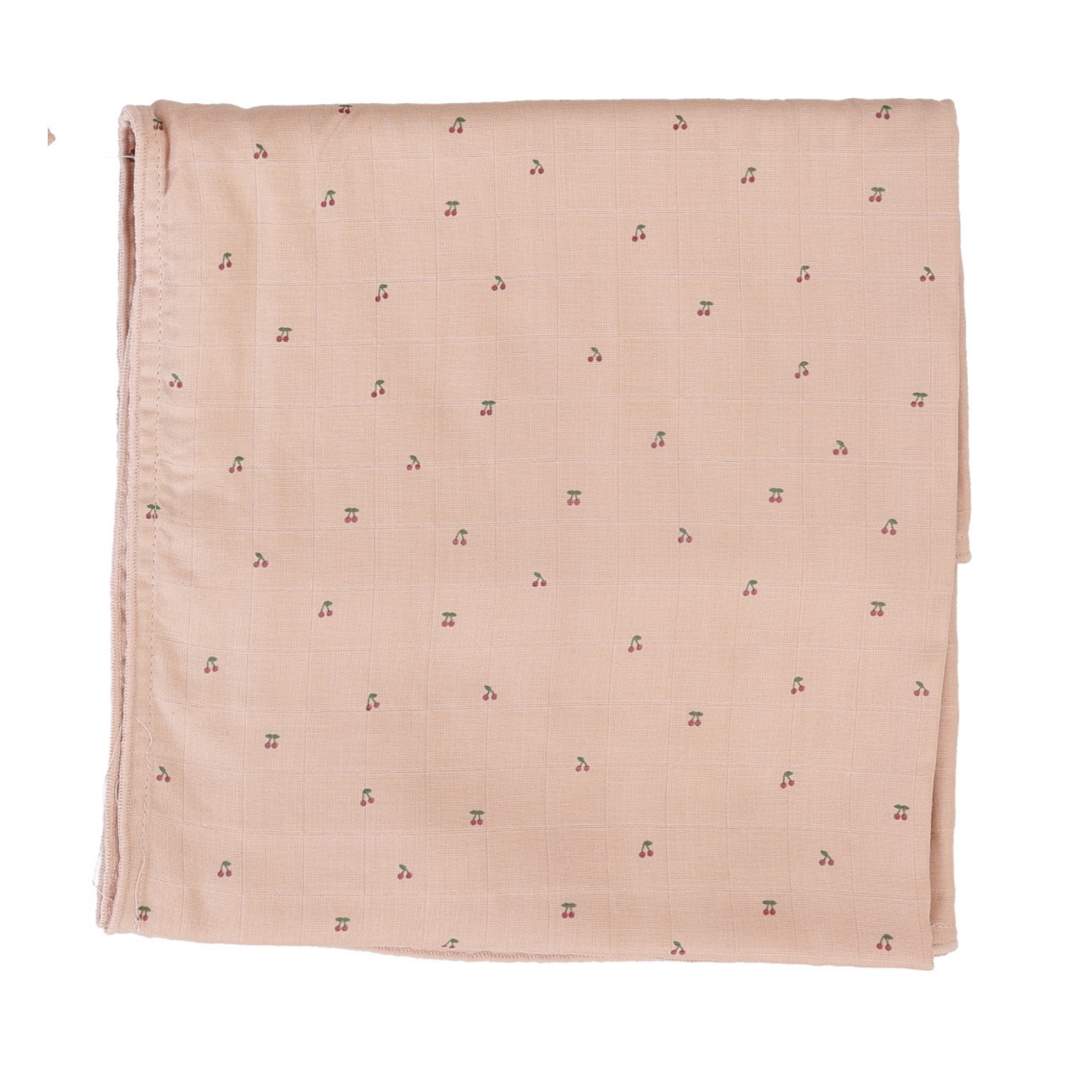 Cherry Print Blanket - Dusty Pink