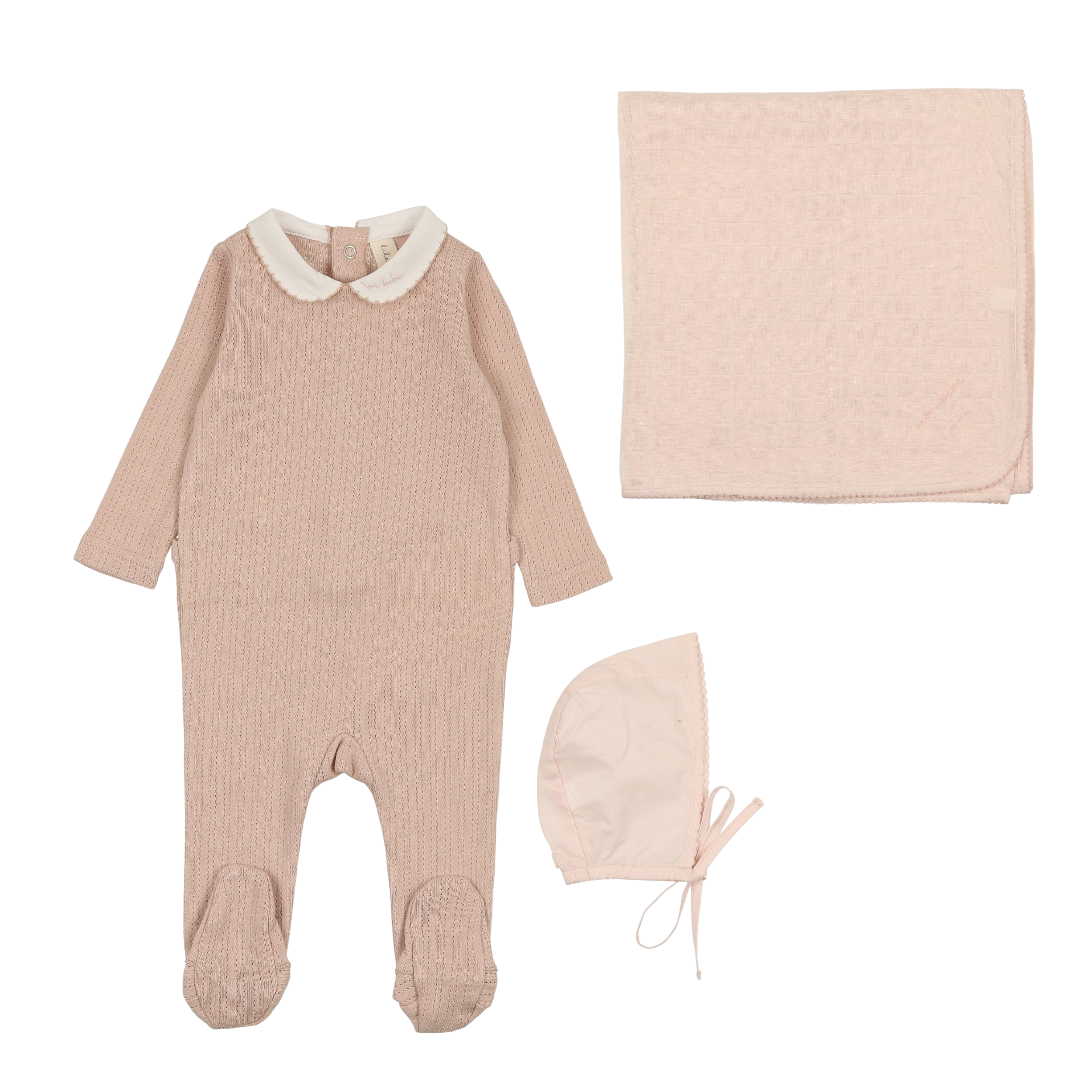 Edged Collar Layette Set