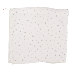 Cherry Print Blanket - Cream/Blue