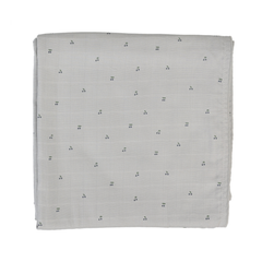Cherry Print Blanket - Pale Blue