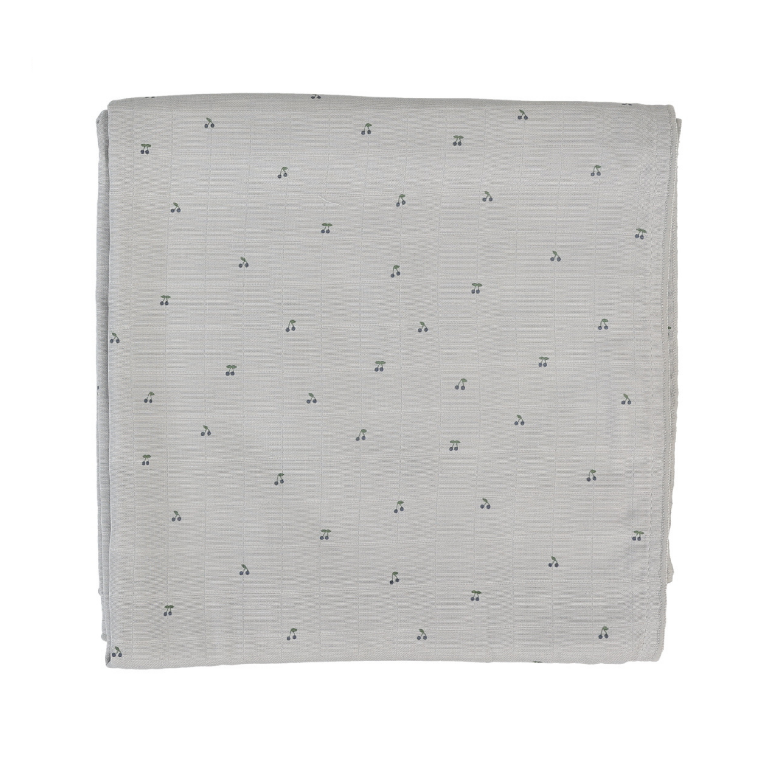 Cherry Print Blanket - Pale Blue