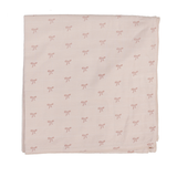 Pointelle Graphic Blanket  - Soft Pink Bow