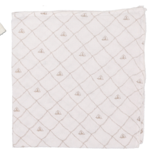 Pointelle Graphic Blanket - Oat-Crown