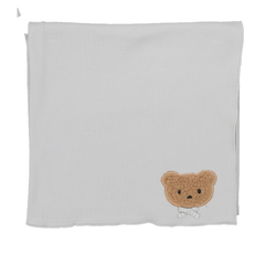 Bear Applique Blanket  - Pale Blue