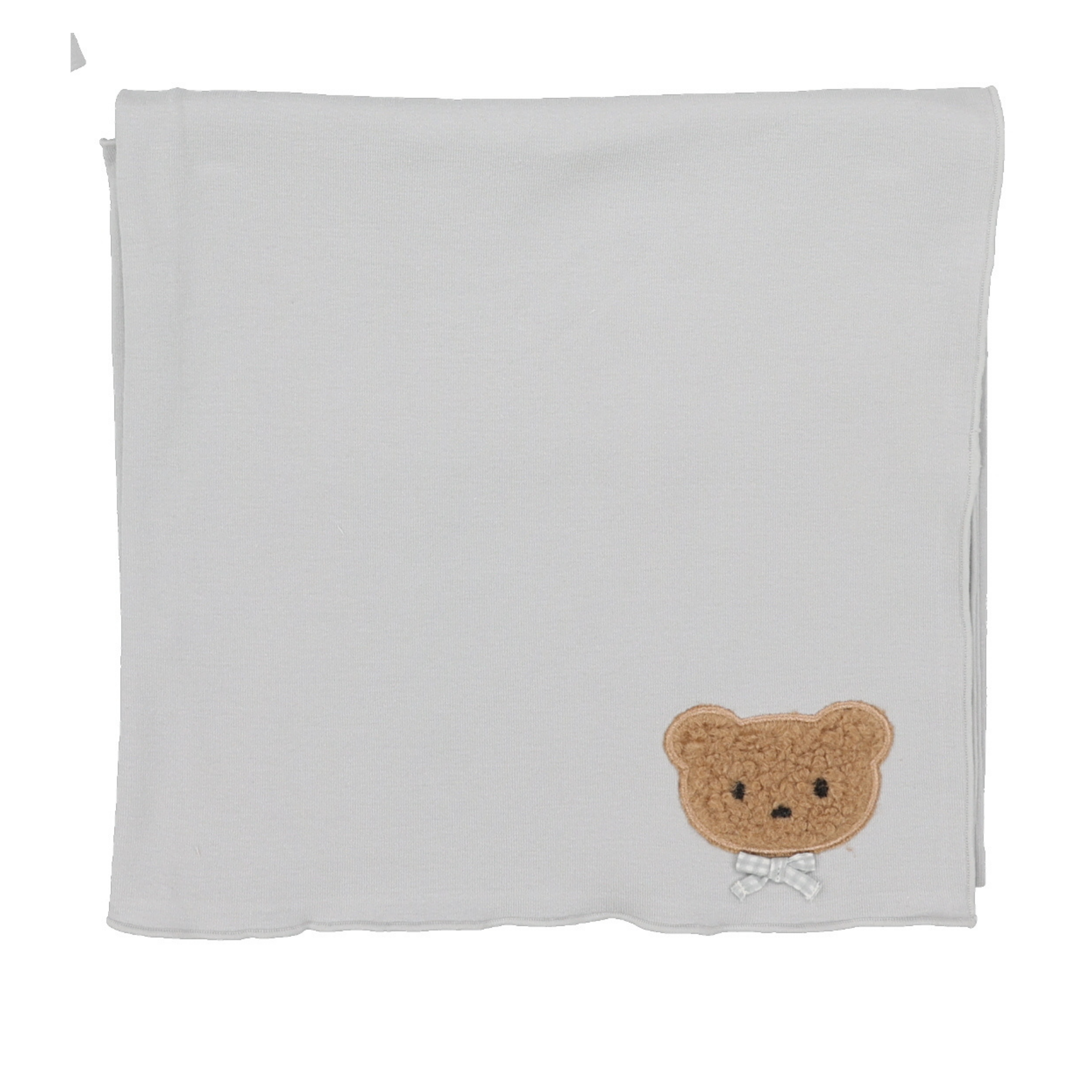 Bear Applique Blanket  - Pale Blue