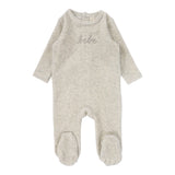 Velour Bebe Footie - Heather Oatmeal