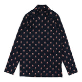 Vintage Floral Mockneck-Navy