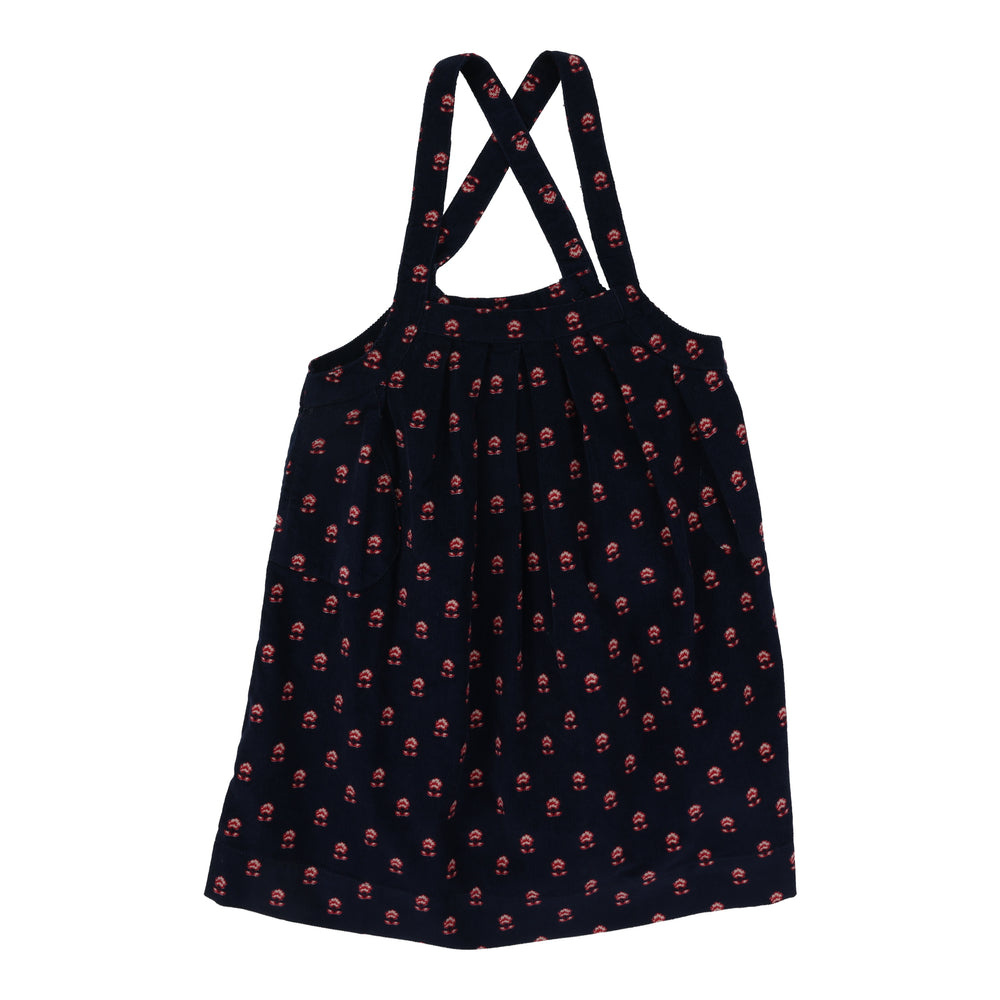 Vintage Floral Pinafore Jumper-Navy
