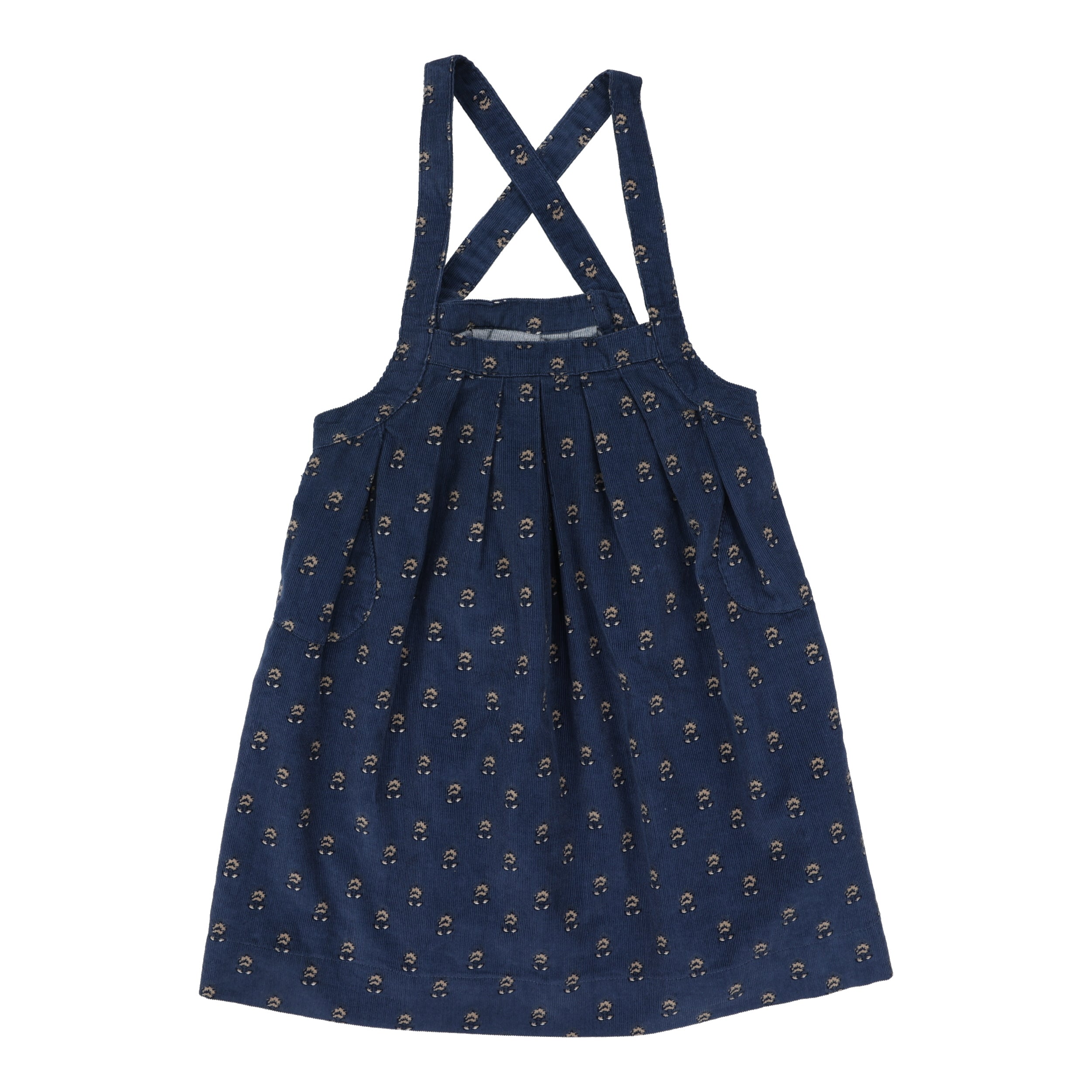 Vintage Floral Pinafore Jumper-Off Blue
