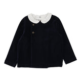 Toddler Velvet Blazer-Navy