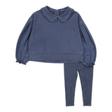 Wash Girls Sweatshirt Set-Blue Wash