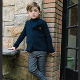Crest Knit Blazer-Mid Grey