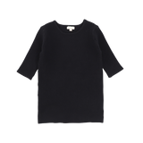 Basic Knit Three Quarter Sleeve Crewneck Sweater