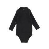 Ribbed Mockneck Onesie - Black