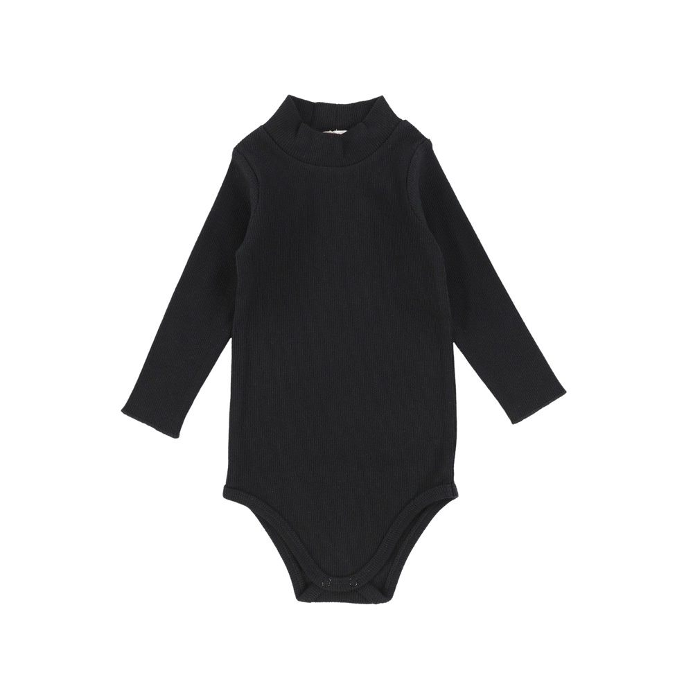 Ribbed Mockneck Onesie - Black