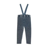 Washed Suspender Leggings-Blue Wash