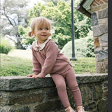 Ruffle Collar Knit Toddler Set Girl-Dried Rose