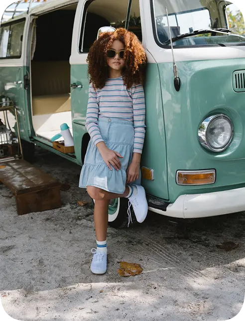 Basic Stripe Tee-Blue/Red