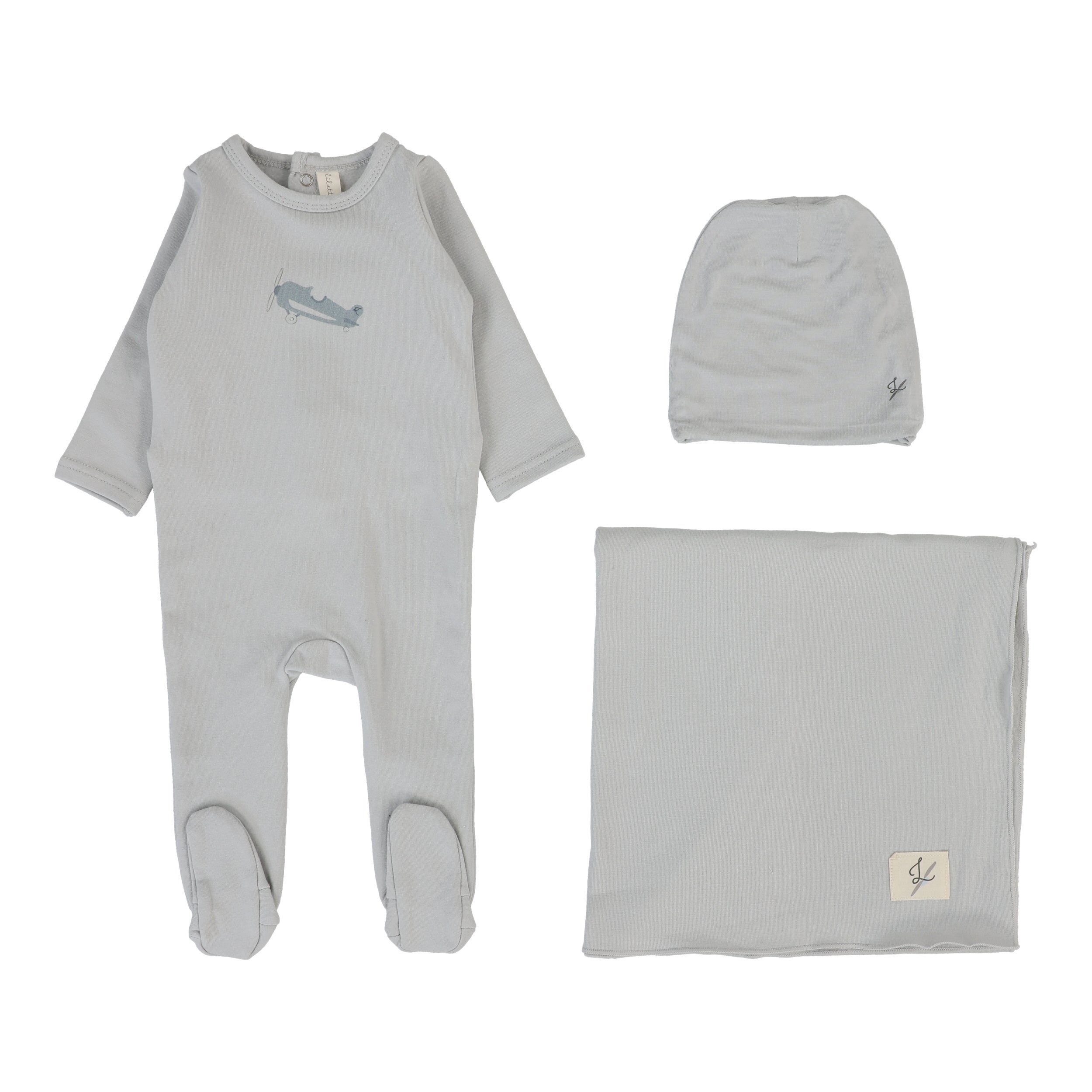 Graphic Layette Set - Pale Blue