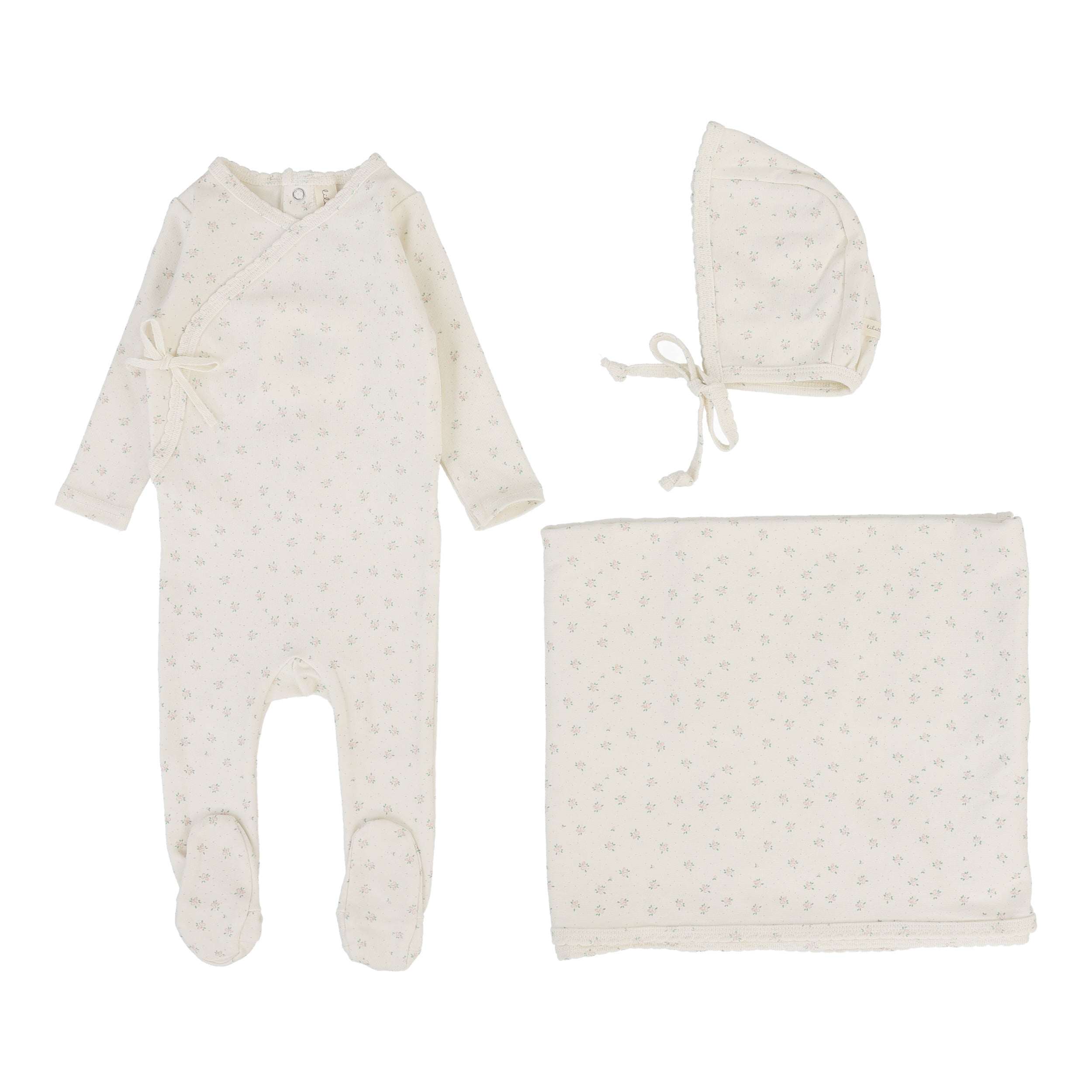 Bud Layette Set - Cream/Pink
