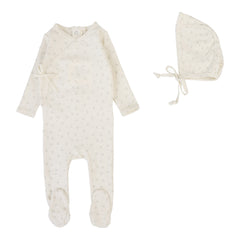 Bud Footie Set  - Cream/Pink