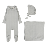 Fine Pointelle Collar Layette Set - Light Blue Peter Pan