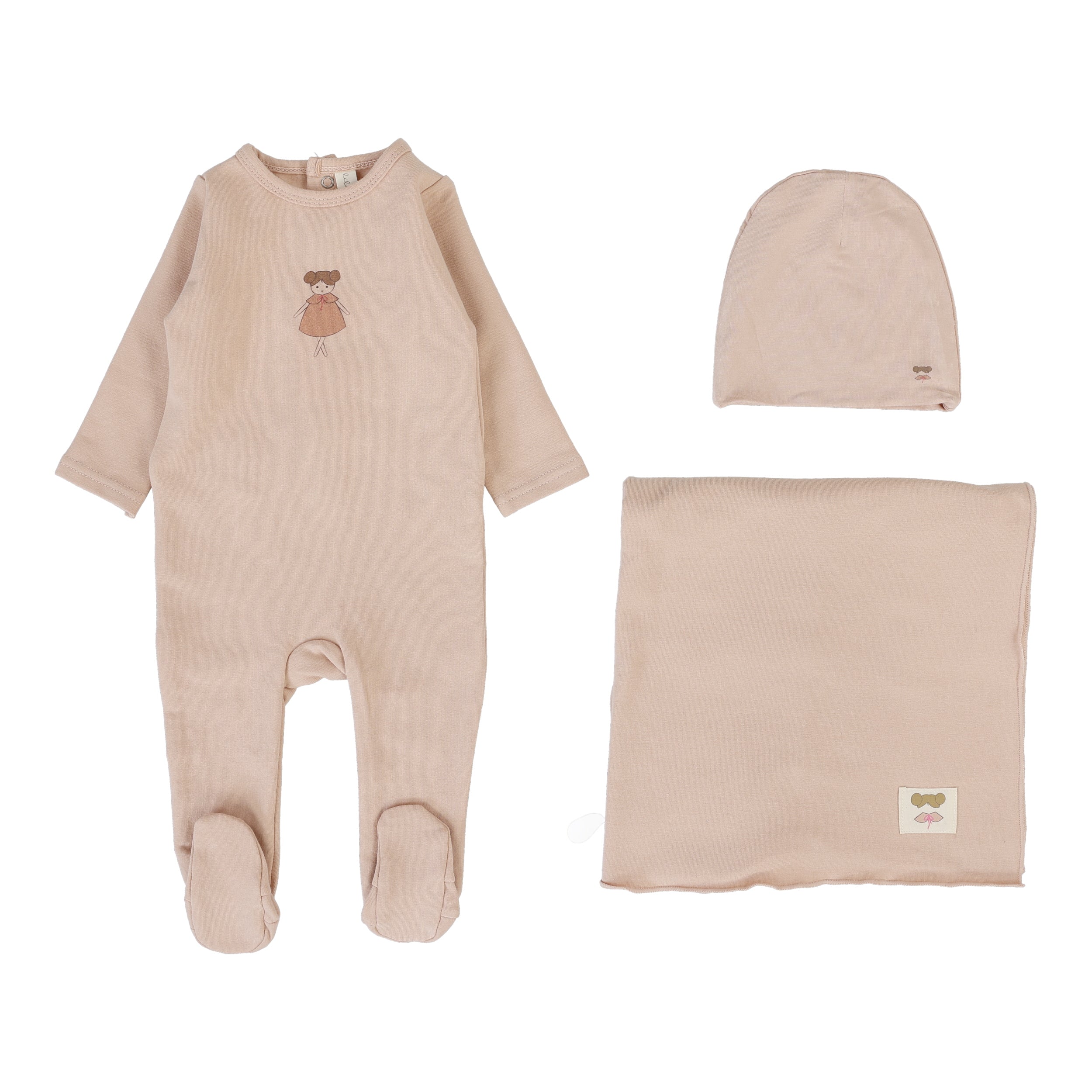 Graphic Layette Set - Dusty Pink