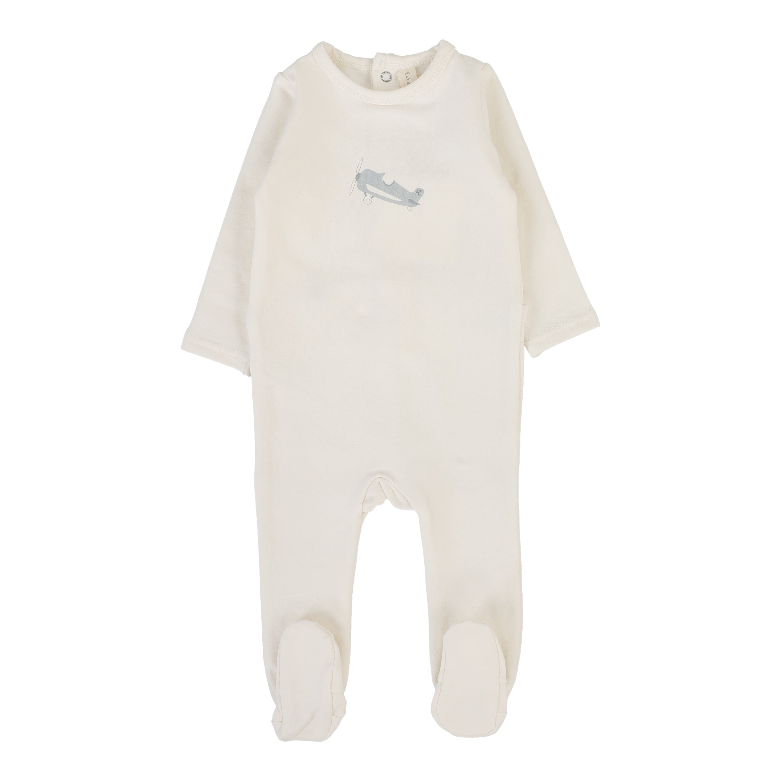 Graphic Footie - Cream/Airplane