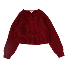 Knit Cardigan -Deep Red