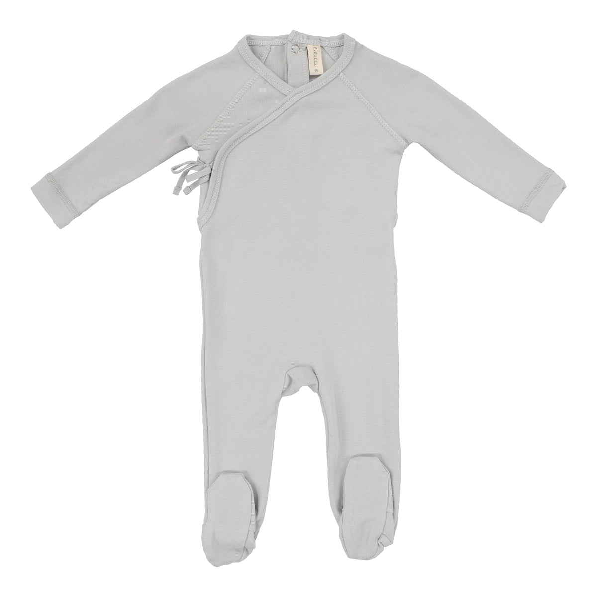 Lil Legs Pointelle Wrapover Footie and Bonnet Blue
