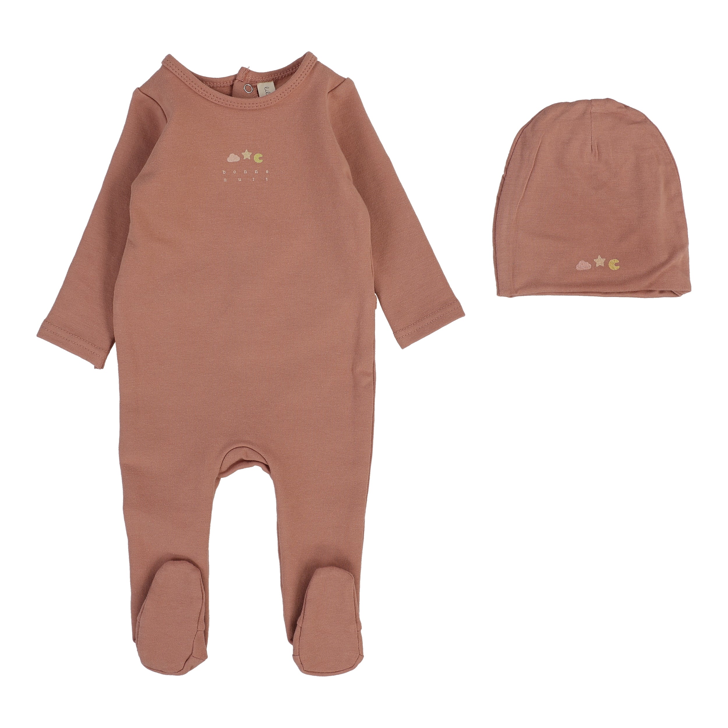 Dreamy Graphic Footie Set  - Deep Pink