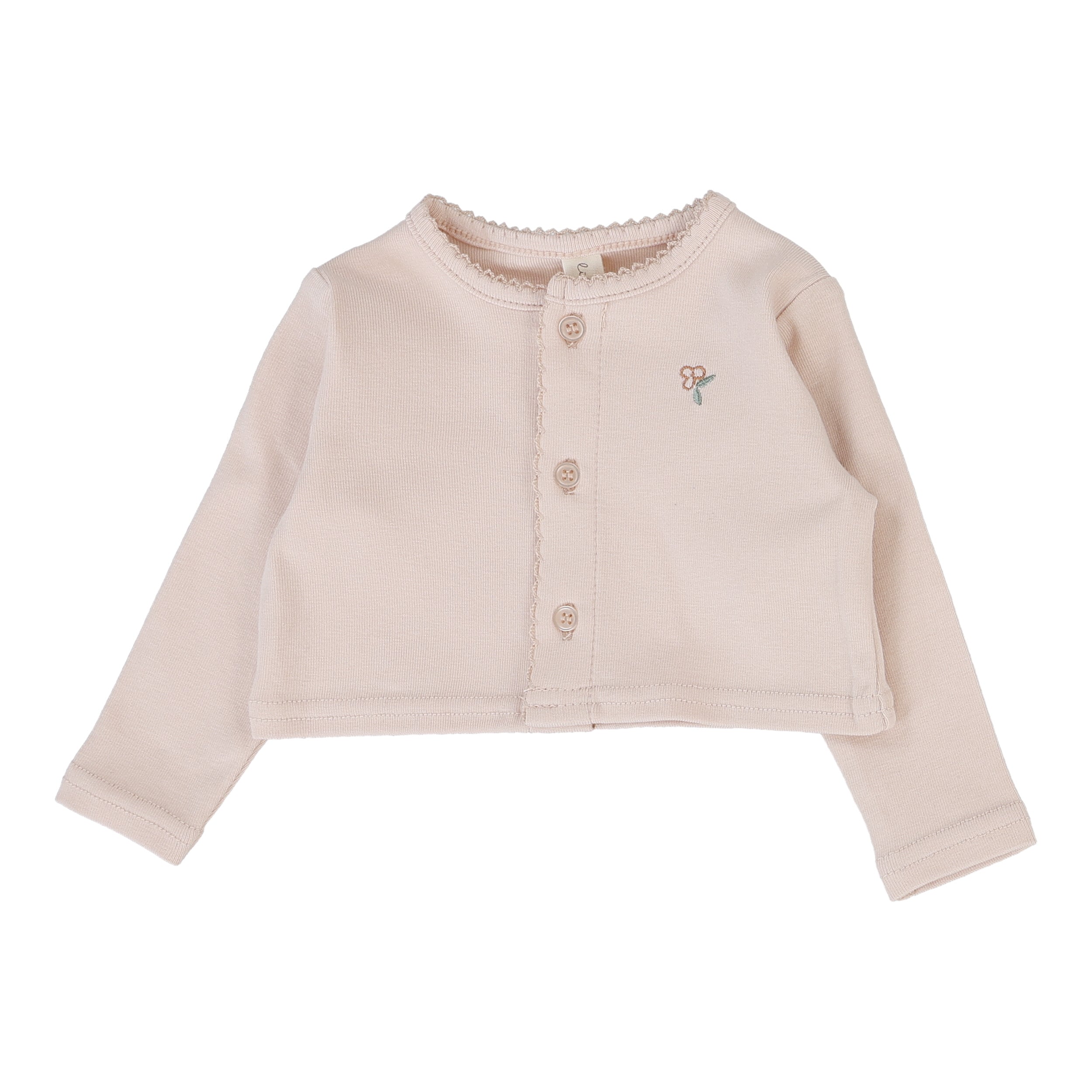 Embroidered Bud Cardigan - Soft Pink