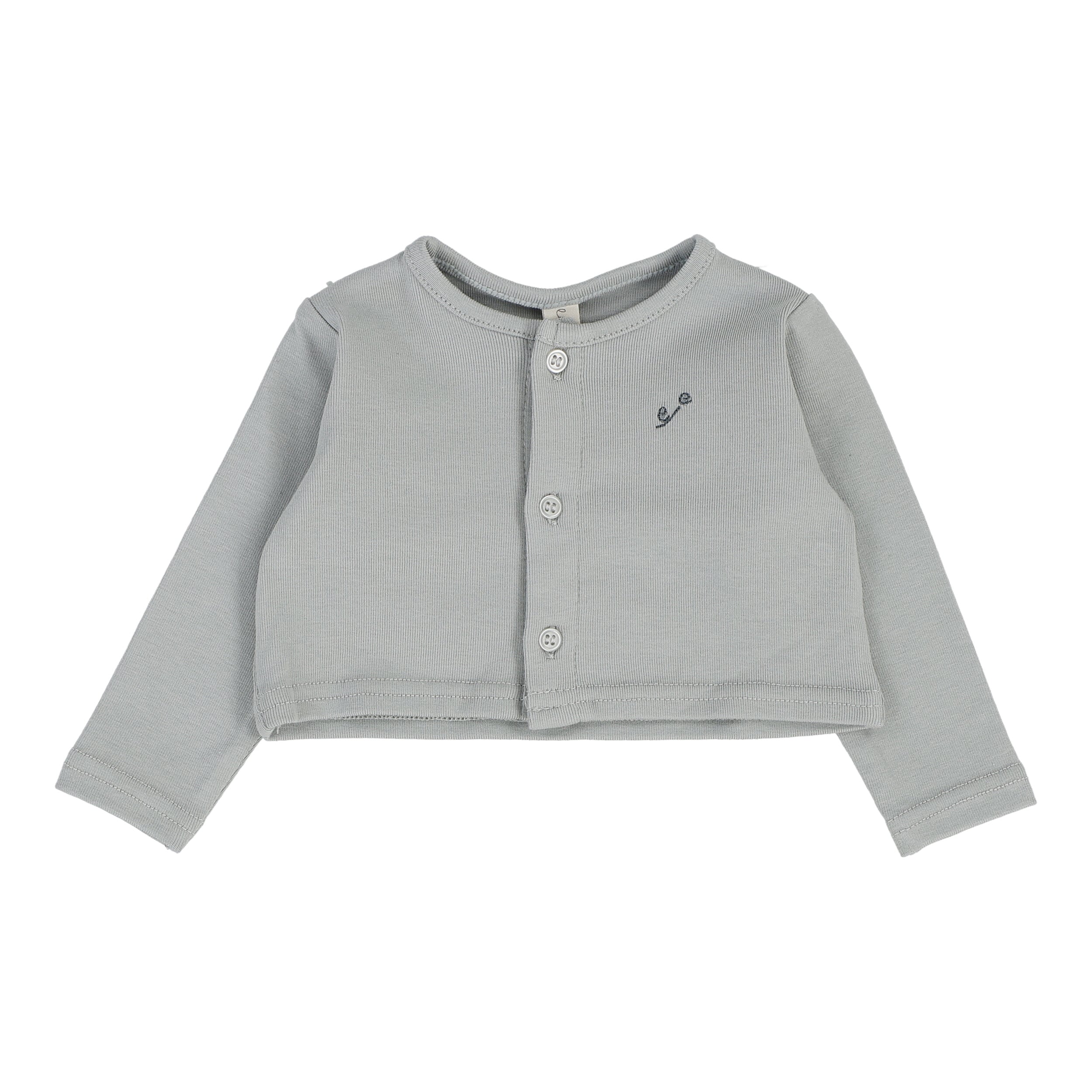 Embroidered Bud Cardigan - Light Blue