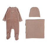 Velour Bebe Layette Set  - Heather Pink