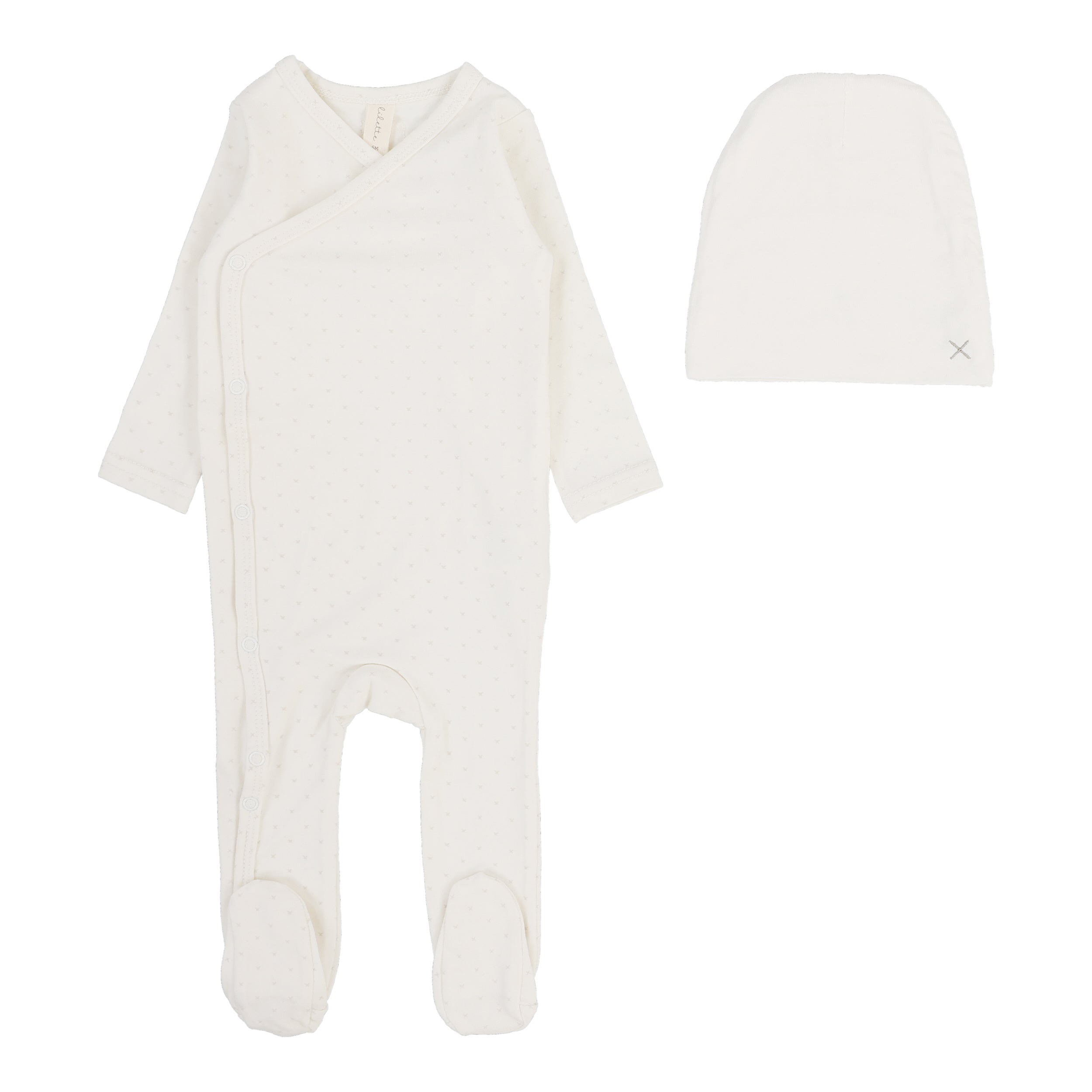 Take Me Home X Print Footie Set  - Cream/Oat