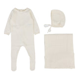 Dotty Knit Layette Set  - Cream