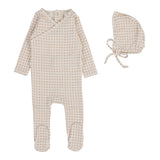 Woven Print Footie - Dusty Pink