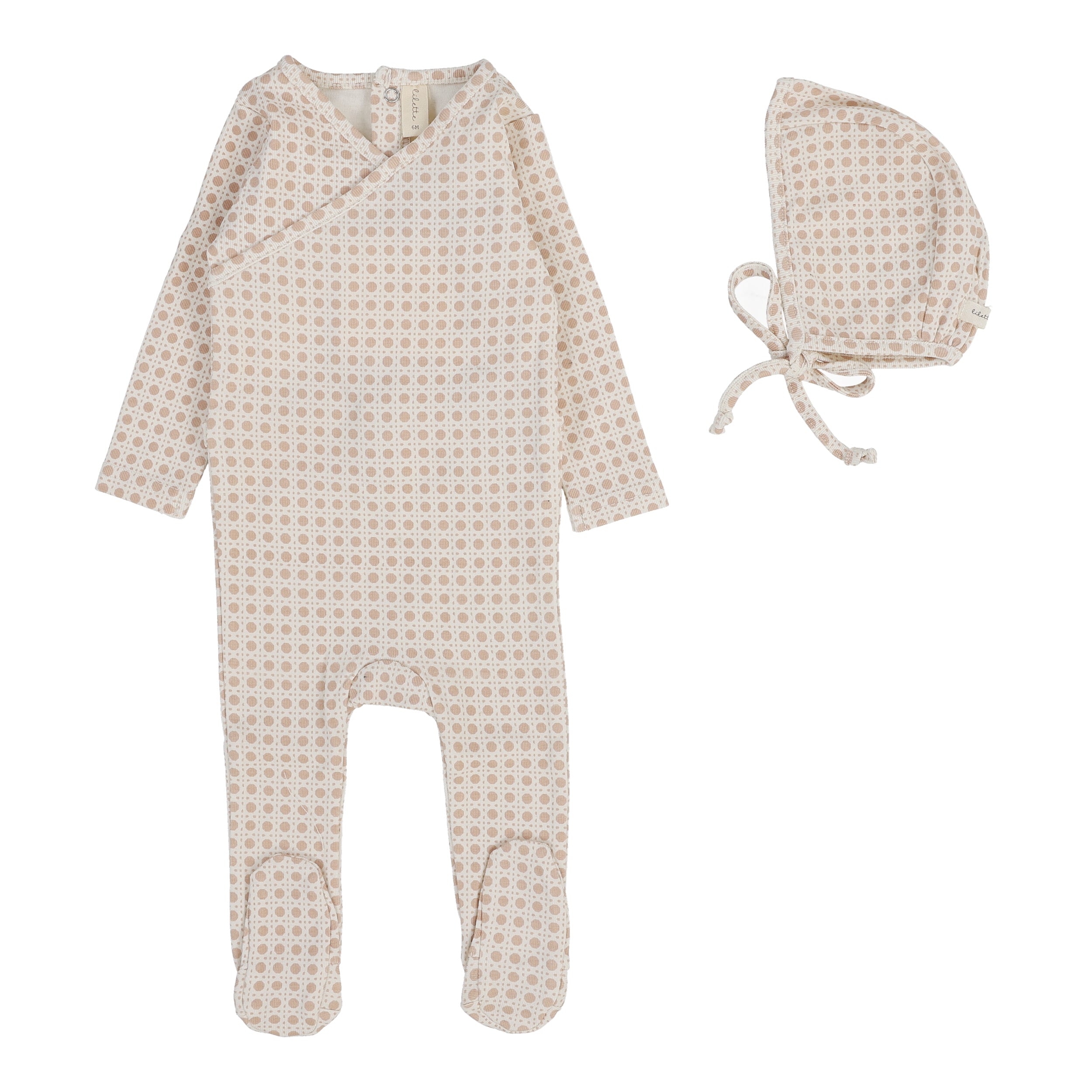 Woven Print Footie - Dusty Pink
