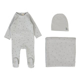 Cherry Print Layette Set - Pale Blue