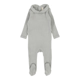 Fine Pointelle Collar Footie - Light Blue Peter Pan