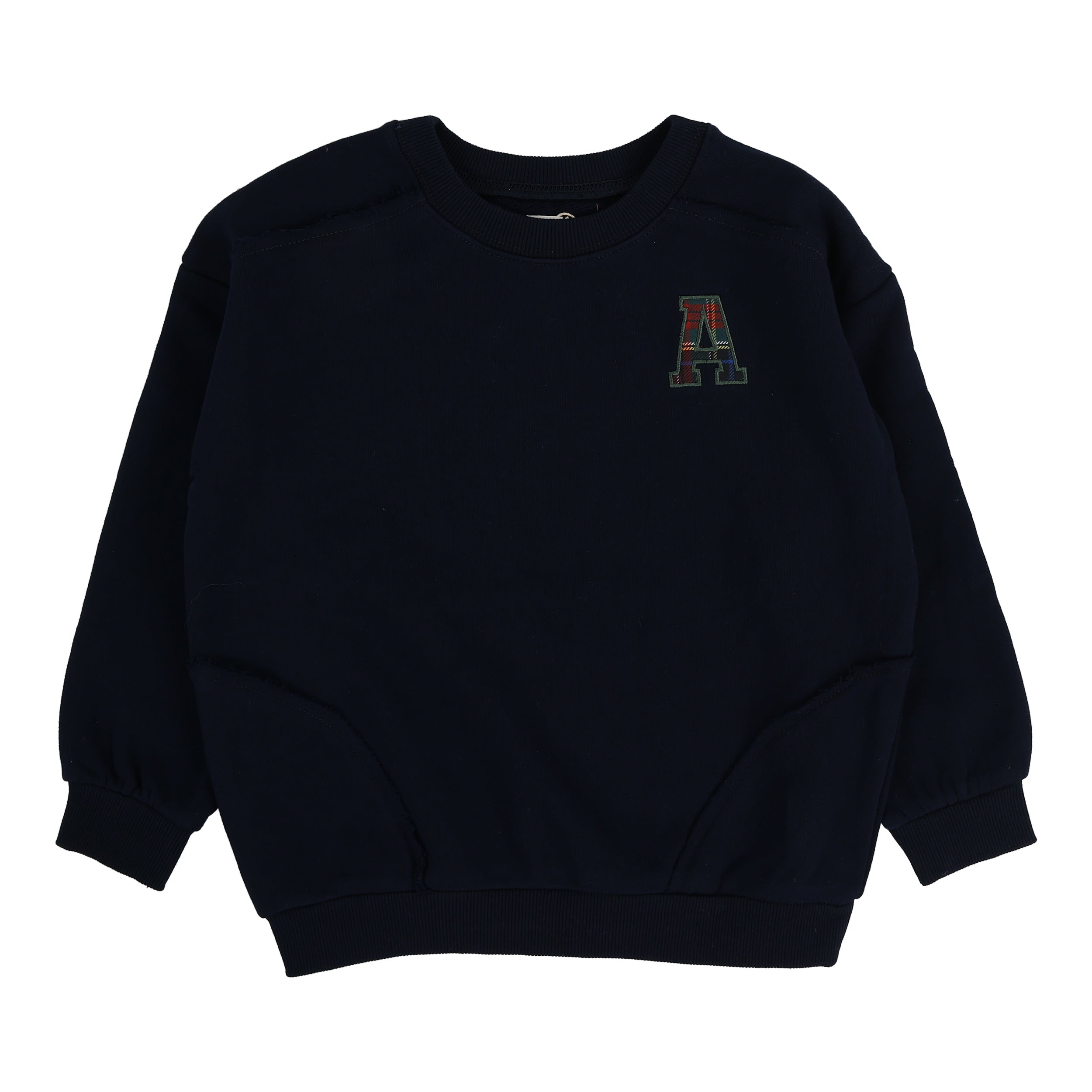 Plaid Detail Boys Sweatshirt