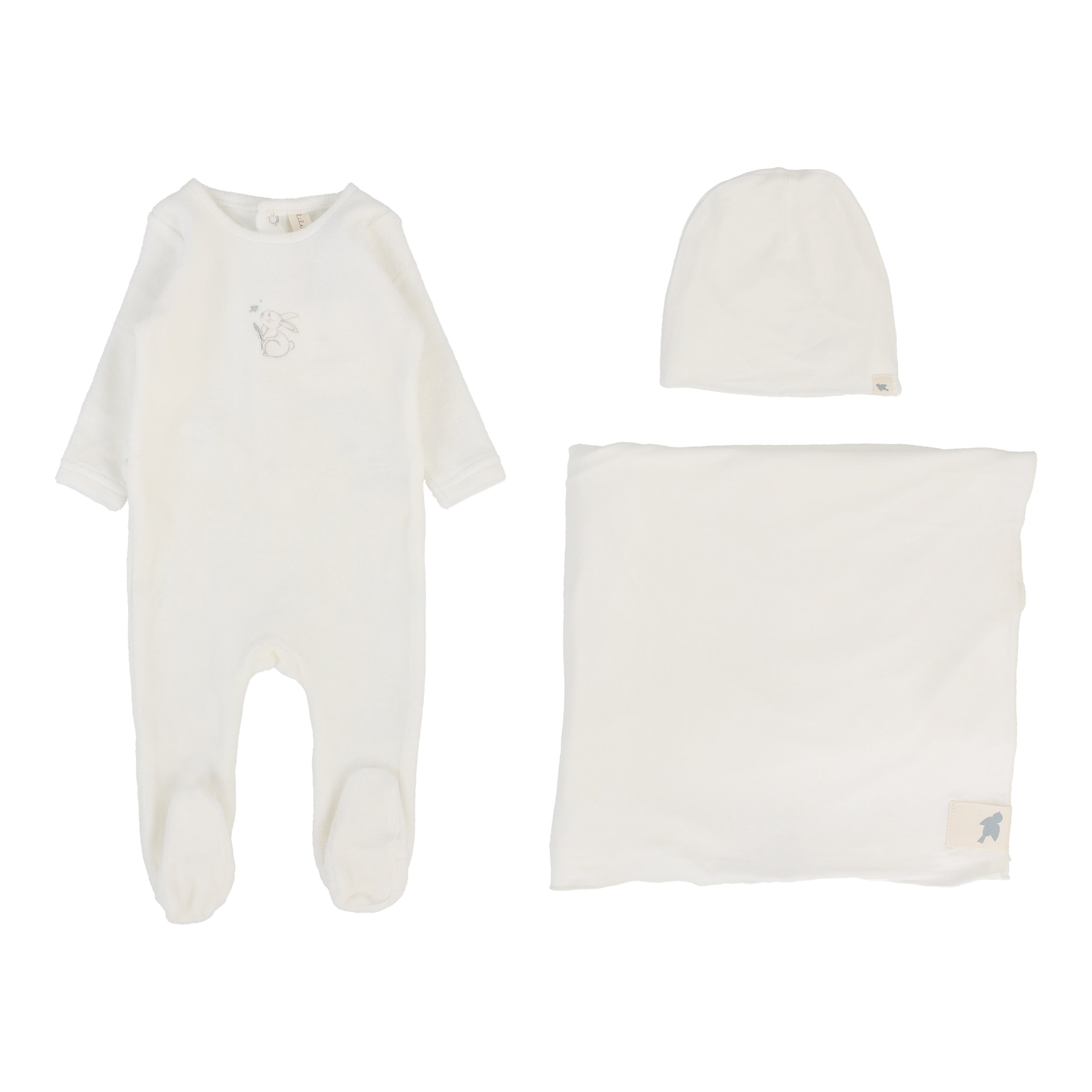 Velour Forest Graphic Layette Set  - Winter White/Oat