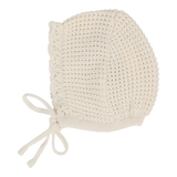 Chunky Knit Bonnet - Cream Scallop