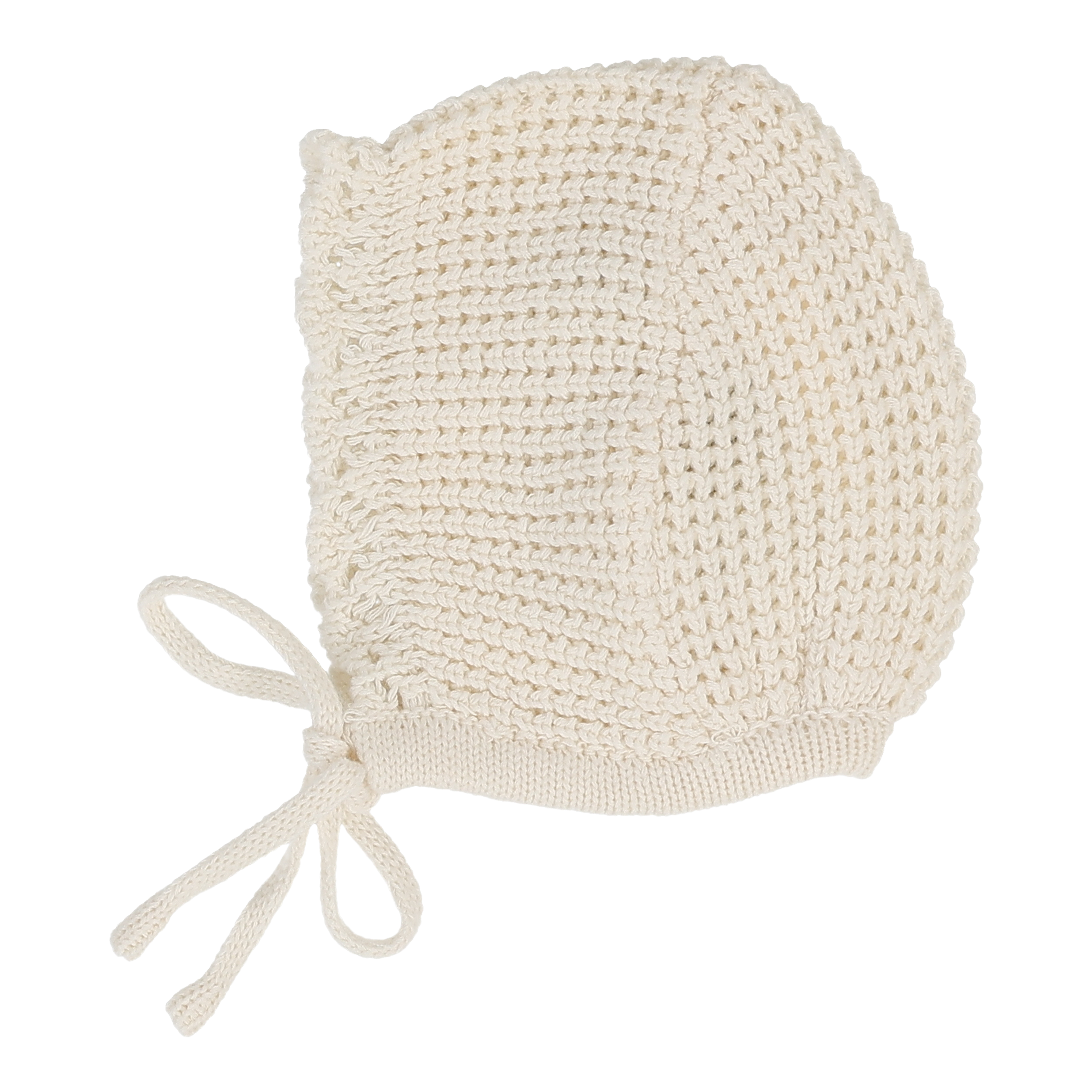 Chunky Knit Bonnet - Cream Scallop