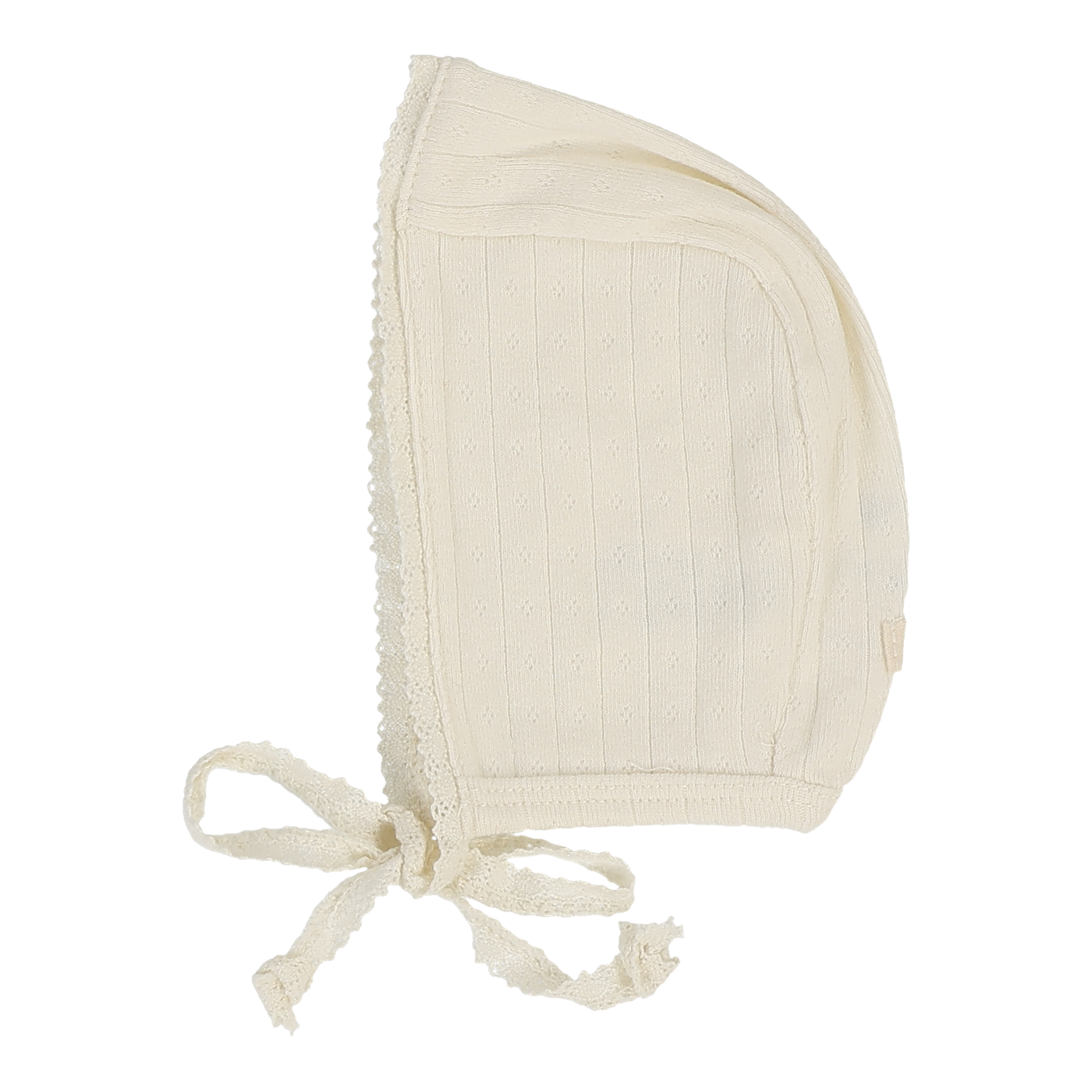 Fine Pointelle Bonnet - Cream