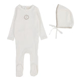 Velour Footie Set - Cream/Oat