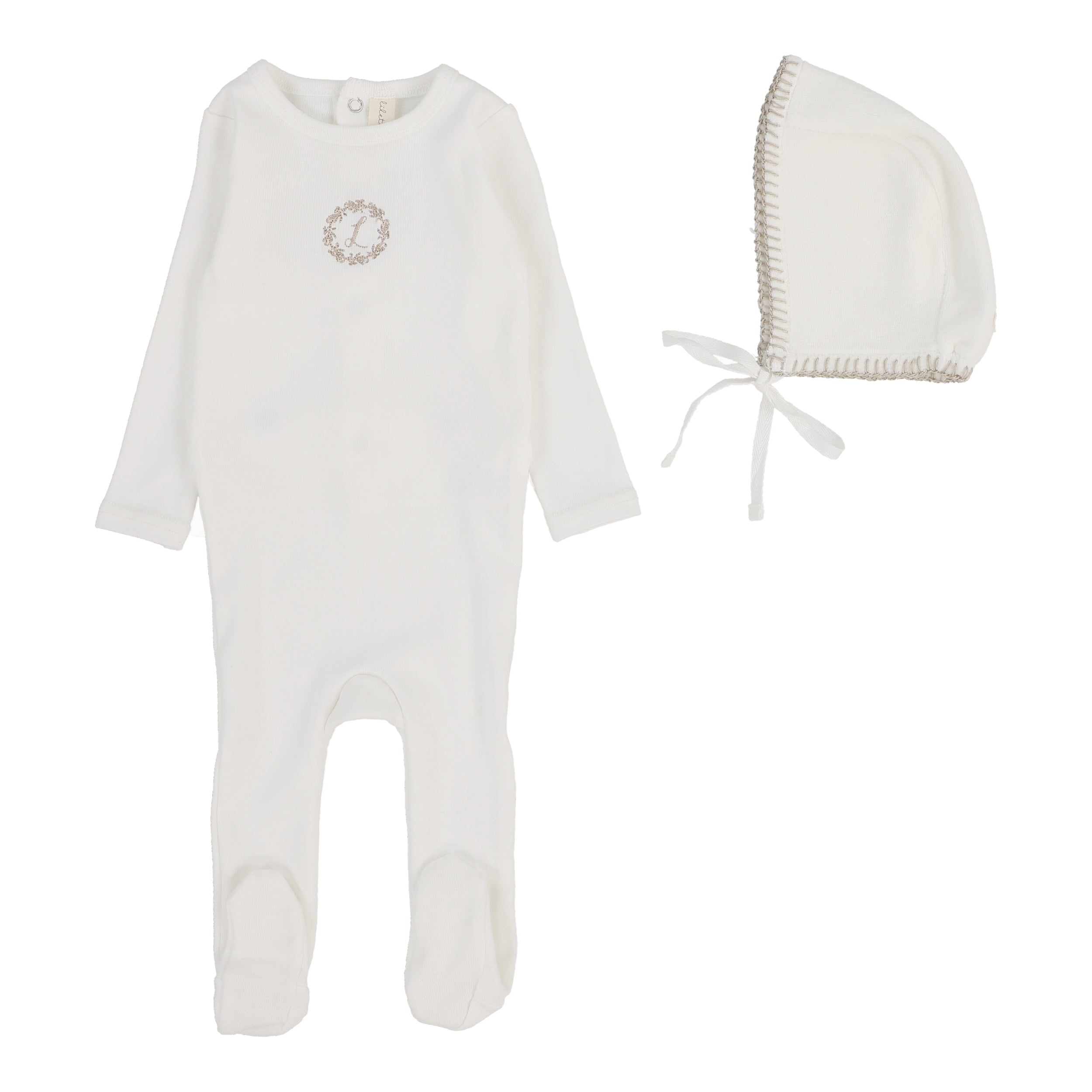 Velour Footie Set - Cream/Oat